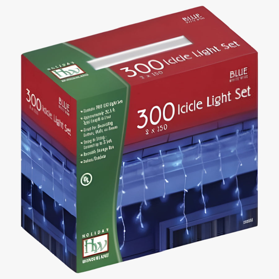 Holiday Wonderland Christmas Icicle Lights Set, Blue
