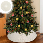 Knitted Tree Skirt, 48 Inch Knitted Christmas Tree Skirt, Christmas Tree Decorations, Farmhouse Christmas Decor Xmas Holiday Office Home Party Decorations