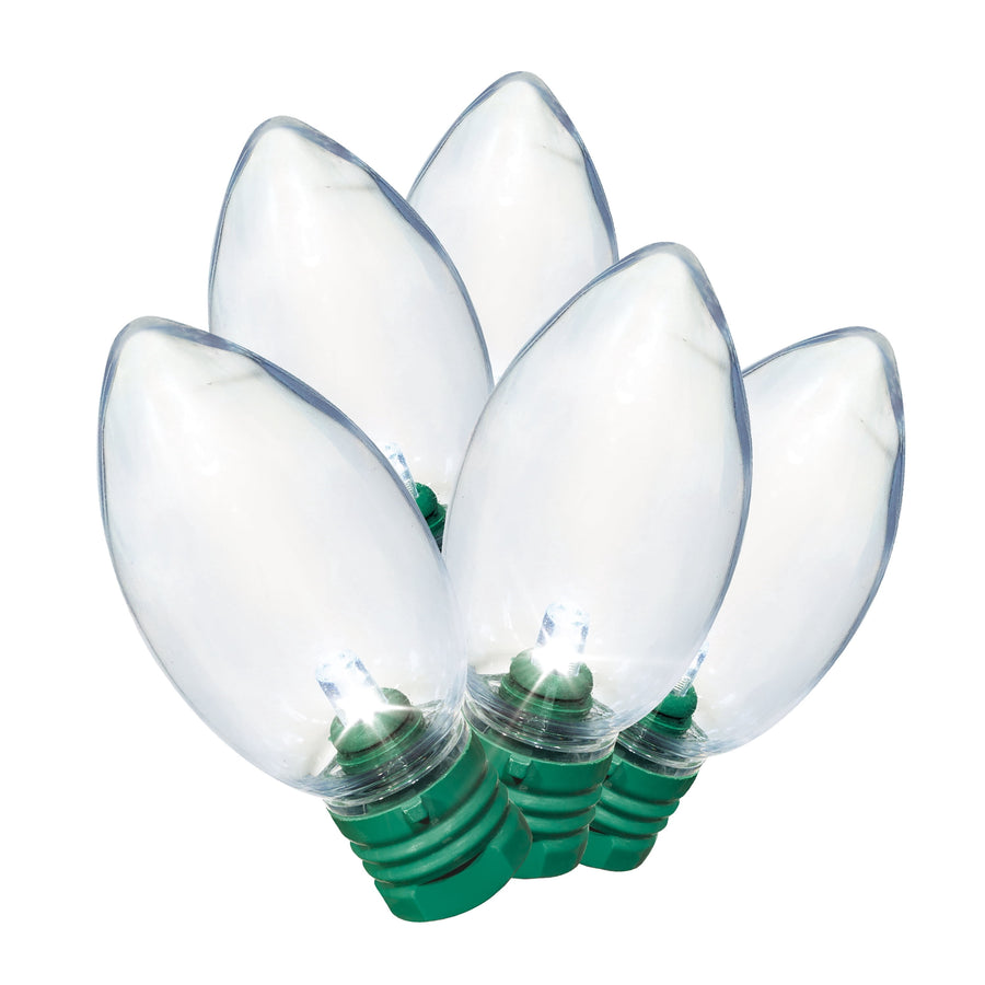 Indoor/Outdoor 100-Count LED Smooth C9 Christmas String Lights, Cool White, Green Wire, 57', by Holiday Time