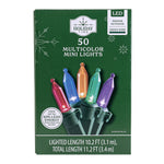 Indoor/Outdoor 50-Count LED Mini Christmas String Lights, Multicolor, Green Wire, 10.2', by Holiday Time