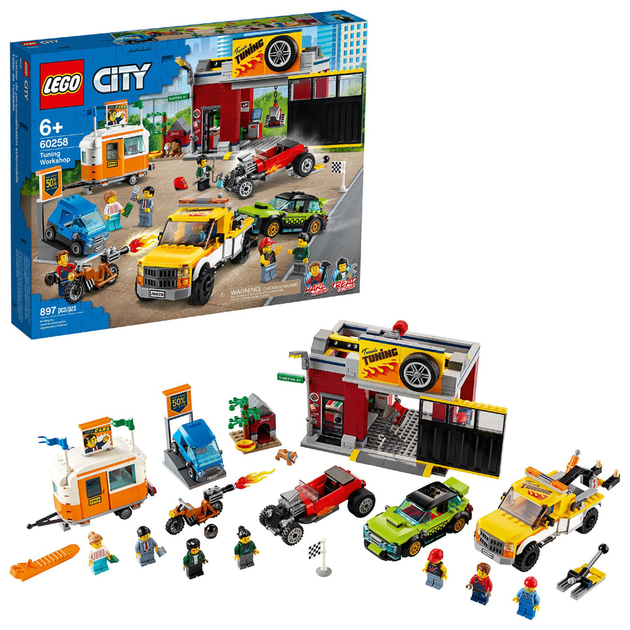 LEGO City Toy Car Garage 60258, Cool Vehicle Building Set for Kids (897 Pieces)