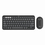 Logitech Pebble 2 Combo Wireless Quiet Keyboard and Mouse, Customisable, Logi Bolt, Bluetooth, Tonal Graphite