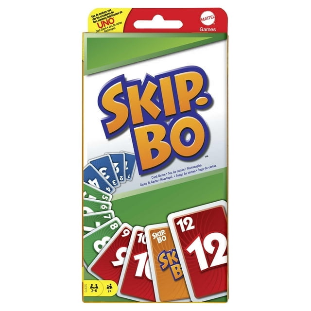 Mattel Games, Skip-BO Card Games for Ages +7, Card sequencying Family Game from UNO Creators, 52370, Display C49