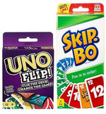 Mattel Skip Bo and Uno Flip Card Games, 162 Count