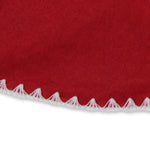 Shell Stitching Christmas Tree Skirt - 26" - Red and White