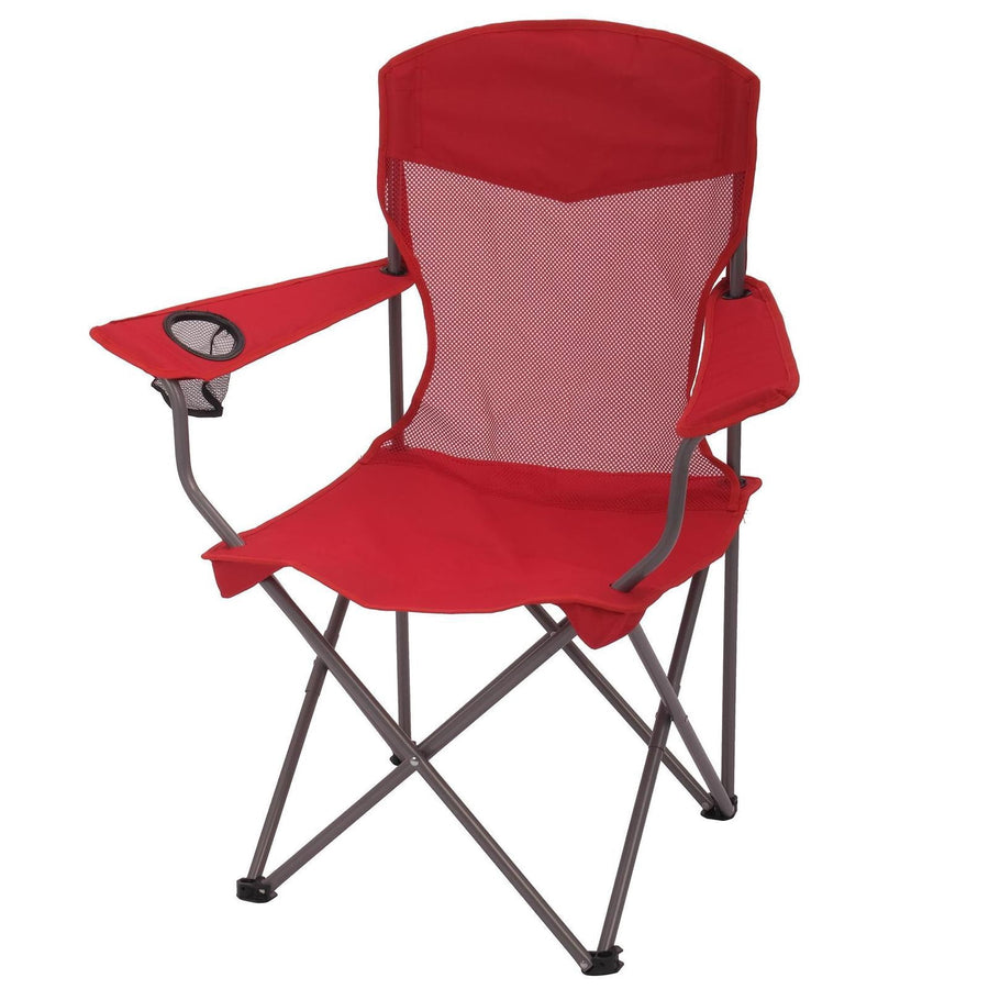 Ozark Trail Basic Mesh Quad Camping Chair, Red