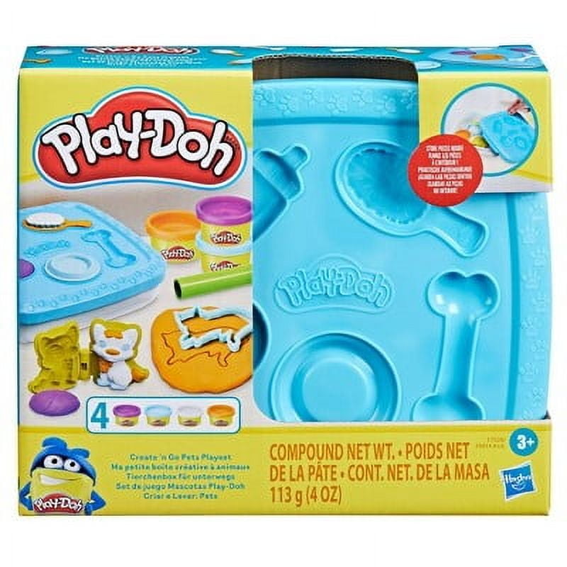 Play-Doh Create n Go Pets Playset, Set with Storage Container, Arts and Crafts Activities, Kids Toys for 3 Year Olds and Up