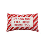 Holiday Time Festive Red White Stripe Lumbar Pillow for Christmas Decor