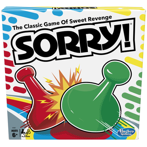 Sorry! Board Game for Kids & Adults, Classic Family Game for 2-4 Players, Ages 6+