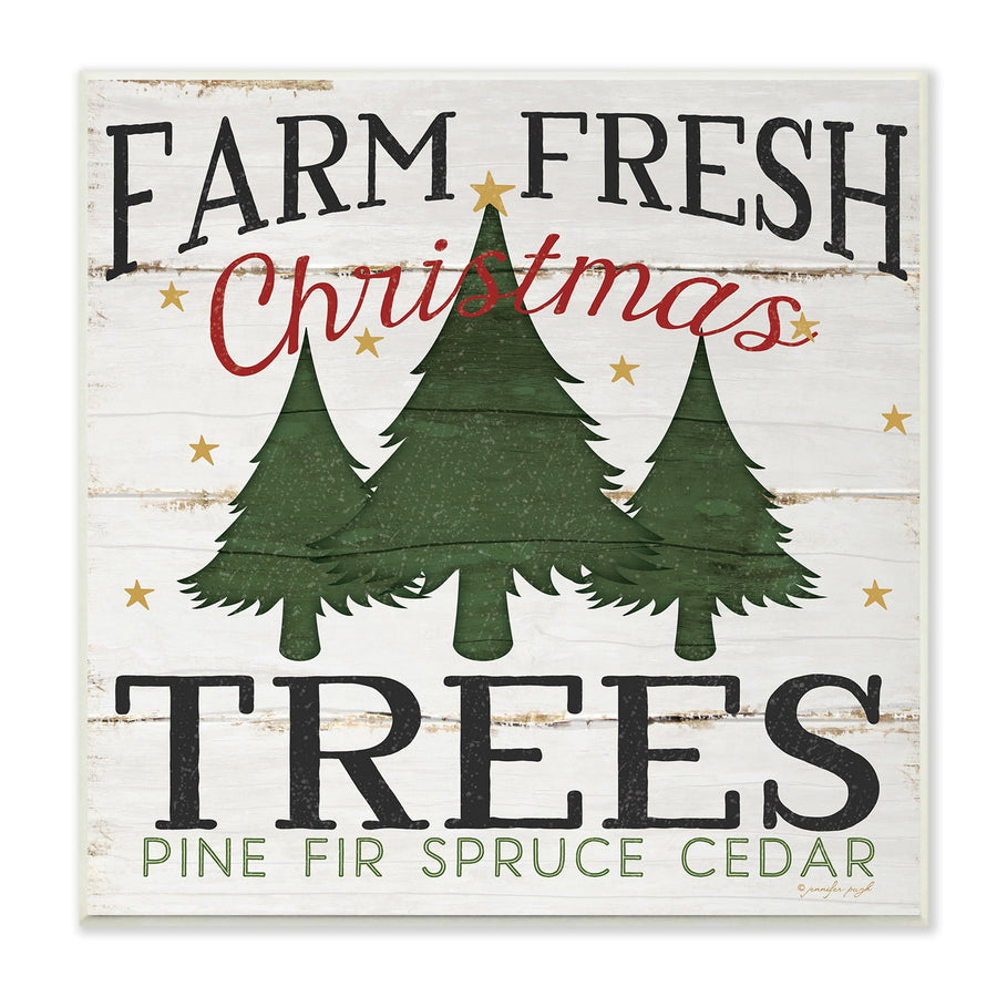 The Stupell Home Decor Collection Farm Fresh Christmas Trees Wall Plaque Art