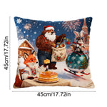 chaungfeng Christmas Decorations, Print Christmas Pillow Covers 18" x 18", with 8 Cute Patterns, Throw Pillow Covers for Home Christmas Decor, Soft Linen Material – view 3