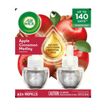 Air Wick Apple Cinnamon Medley two scented oil refills on packaging with essential oil droplet and apples background
