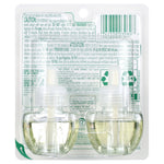 Clear view of two Air Wick plug-in oil refill bottles in blister pack showing product backs and text