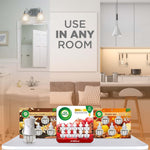 Room scene collage with text ‘Use In Any Room’ and three Air Wick product packages displayed on a table