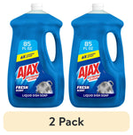 Two large blue bottles of Ajax Extreme Clean liquid dish soap with '85 fl oz' label and 'Fresh Scent' badge on a white background.
