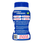 Back of Amaze! bleach tablets bottle showing usage icons, instructions and a QR code on a blue label