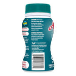 Back of Amaze! bottle with storage and disposal instructions, barcode and Cleanfinity distributor information on teal label.
