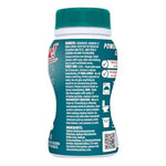 Rear quarter view of Amaze! bottle showing warning text, ingredient block and small usage icons on teal label.