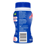 Side view of Amaze! bleach tablets bottle showing storage, caution text and a barcode on a blue label
