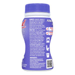Rear three-quarter view of a purple-lidded Amaze! lavender bleach tablets bottle showing warning text and ingredient panel