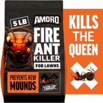 Front of Amdro Fire Ant Killer bag with large ant illustration and 'Kills the Queen' callout