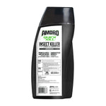 Rear view of a dark Amdro Quick Kill insect killer bottle showing the product information label and barcode