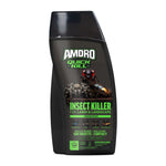 Dark gray Amdro Quick Kill insect killer bottle with illustrated insects and green label text on white background