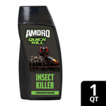 Front view of Amdro Quick Kill insect killer concentrate bottle with product logo and insect illustration, plus 1 QT badge