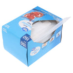 Angled view of Great Value quart freezer bag box with stack of clear bags pulled out