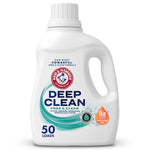 White Arm & Hammer Deep Clean Free & Clear liquid detergent jug with label and handle