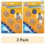 Two blister cards of Arm & Hammer Odor Busterz three‑pack packaging shown side by side on a white background.