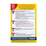 Back panel of Arm & Hammer Super Washing Soda box with usage instructions and safety text