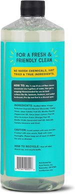 Close-up rear label of Aunt Fannie’s bottle showing usage instructions, ingredients panel and barcode
