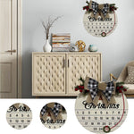Christmas Home Decoration Christmas Wooden Countdown Calendar Round Wall Door Hanging Tag Wooden Advent Calendar Round Wall Hanging Decor Free Size – view 3