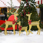 Zimtown Outdoor Christmas 3-Piece Lighted Reindeer Set 2-D for Outdoor Yard Decor LED Lights, Golden – view 2