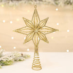 Christmas Angel Tree Topper Christmas Doll Tree Top Star Gold Red Winged Fabric Dress Christmas Decoration Xmas Tree Ornaments Decoration – view 2