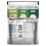 Back of a silver Cascade Platinum bag showing usage instructions, ingredient panel and barcode