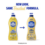 Graphic comparing old and new Bar Keeper's Friend soft cleanser packaging with headline about same formula.