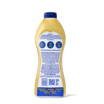 Rear view of a yellow Bar Keeper's Friend soft cleanser squeeze bottle showing directions and warnings.