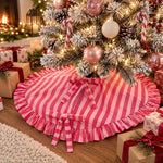 Striped Mini Christmas Tree Skirt, Pink and Red, 16.5", by Holiday Time