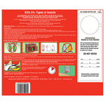 Back panel of Bengal fogger box showing usage directions, warnings and icons describing insect types