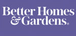 Better Homes & Gardens wordmark logo in white on a purple background