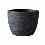Better Homes & Gardens textured matte black ceramic plant pot with horizontal grooves