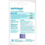 Back of Beyond Breath product card showing usage directions, supplement facts and barcode