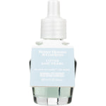 Single Better Homes & Gardens glass fragrance oil refill with pale blue label and white screw cap against white background