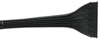 Wide black plastic ice-scraper blade with molded ribs and tapered edges