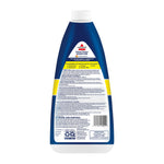 Rear label view of BISSELL Hard Floor Sanitize bottle showing directions, storage and disposal text and barcode.