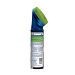 Rear view of BISSELL Pet Spotlifter can highlighting instructions and green angled brush head attachment