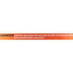 Orange guarantee strip from BIZ packaging promising a refund if a better stain remover is found
