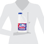 Scale silhouette showing a Great Value bleach bottle with a 9" height measurement graphic.